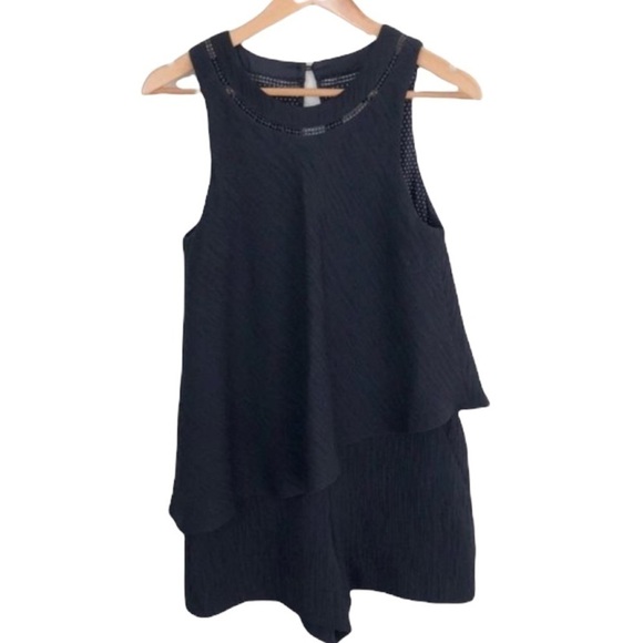 Elevensies Santa Ana sleeveless black romper M NWT - Picture 2 of 6